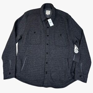 Life After Denim Mens Charcoal Grey Knit Shirt Jacket Shacket XL NEW MSRP $178